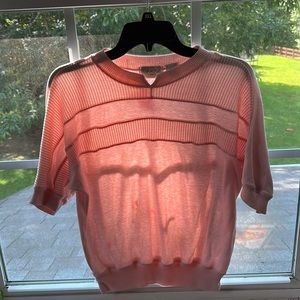 Cute vintage baby pink elbow length grandma sweater top!